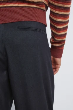 Springfield Calças-Calça retas com pregas, corte largo cinzento