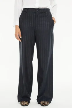 System Action Calças-Calça risca de giz azul