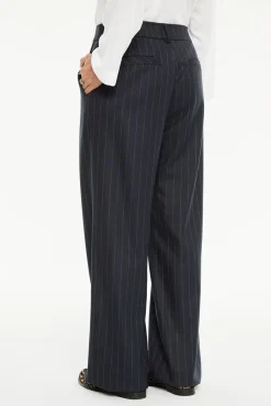 System Action Calças-Calça risca de giz azul