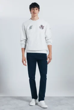 Springfield Calças-Calça slim fit com 5 calça azul