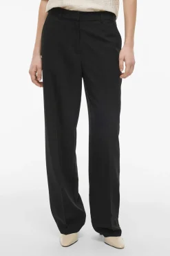 Vila Calças-Calça social reta com viscose Preto