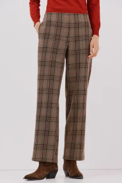 Cortefiel Fatos|Calças-Calça xadrez feminina Castanho