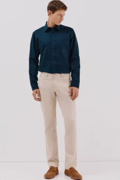 Cortefiel Jeans|Calças-Calças 5 bolsos cor regular fit Tostado