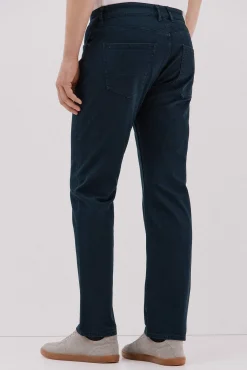 Cortefiel Jeans|Calças-Calças 5 bolsos cor regular fit Azul