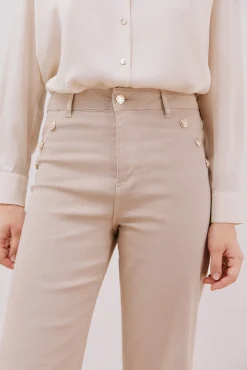 Cortefiel Jeans|Calças-Calças buttons Ecru