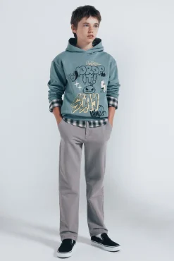 Springfield Kids Calças-Calças calças chino confortáveis ​​e justas para meninos cinzento