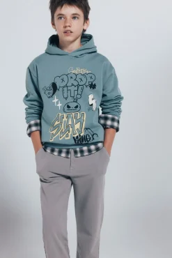 Springfield Kids Calças-Calças calças chino confortáveis ​​e justas para meninos cinzento