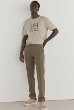 Pedro del Hierro Calças|Chinos-Calças calças chino leves e slim fit premium Verde