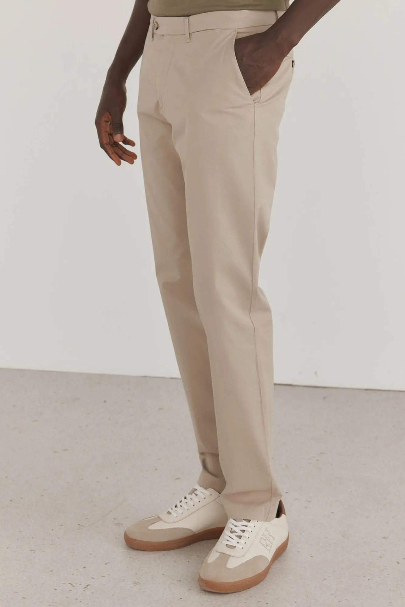 Pedro del Hierro Calças|Chinos-Calças calças chino leves e slim fit premium Beige