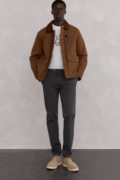 Pedro del Hierro Calças|Chinos-Calças calças chino slim fit premium Cizento