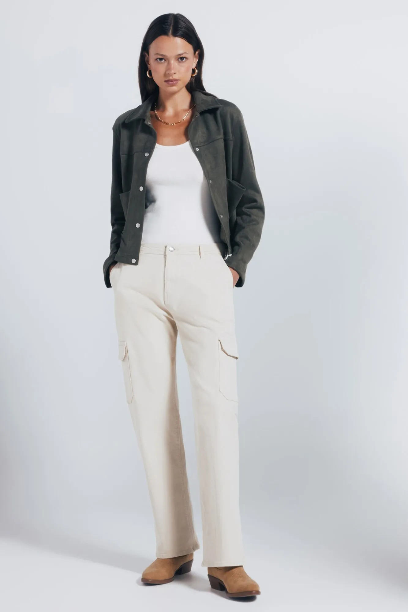 Springfield Calças-Calças cargo de algodão vison