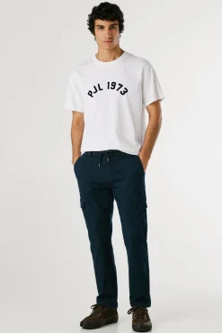 Pepe Jeans Calças-Calças Cargo Fit Slim azul