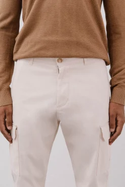 Cortefiel Calças-Calças cargo leves Ecru