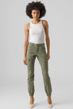 Vero Moda Jeans|Calças-Calças cargo tornozelo Verde