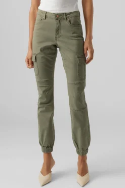 Vero Moda Jeans|Calças-Calças cargo tornozelo Verde