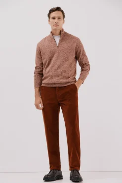 Cortefiel Calças|Chinos-Calças chino bombazina Castanho