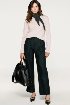 Selected Calças-Calças chino com pregas. Preto