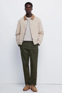 Springfield Calças|Chinos-Calças chino Dobby com ajuste confortável estampado