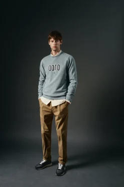 OOTO Calças|Chinos-Calças chino pinças Castanho