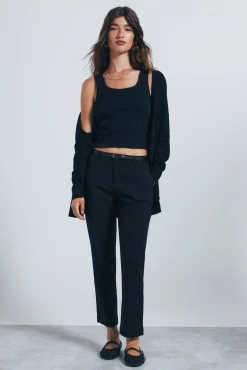 Springfield Calças-Calças chino retas preto