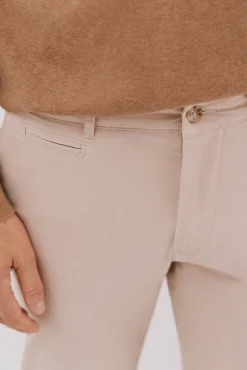 Cortefiel Calças|Chinos-Calças chino slim fit Tostado