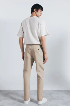 Springfield Calças|Chinos-Calças chino slim fit bege