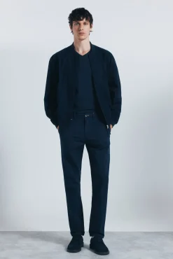 Springfield Calças|Chinos-Calças chino slim fit azul