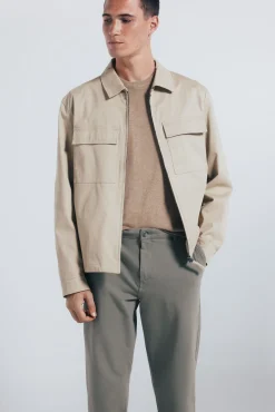 Springfield Calças|Chinos-calças chino slim fit confortáveis bege