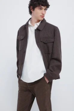 Springfield Calças|Chinos-Calças chino slim fit confortável de veludo cotelê lavado cru