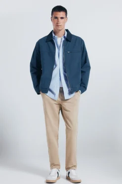 Springfield Calças|Chinos-calças chino slim fit confortáveis castanho