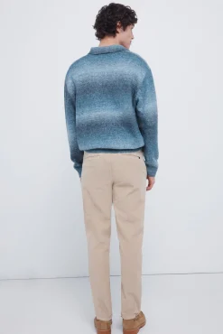 Springfield Calças|Chinos-Calças chino slim fit confortável de veludo cotelê lavado bege