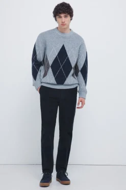 Springfield Calças|Chinos-Calças chino slim fit de veludo cotelê micro azul