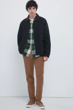 Springfield Calças|Chinos-Calças chino slim fit de veludo cotelê micro castanho