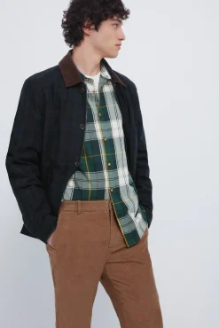 Springfield Calças|Chinos-Calças chino slim fit de veludo cotelê micro castanho