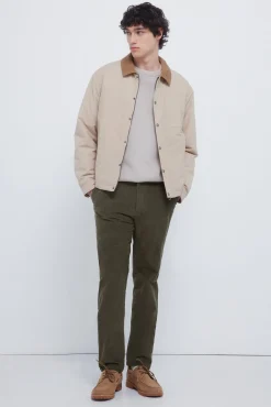 Springfield Calças|Chinos-Calças chino slim fit de veludo cotelê micro estampado