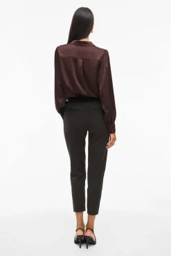 Vila Calças-Calças cintura elástica Preto