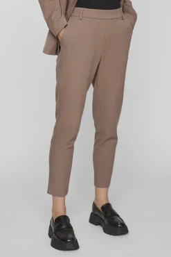 Vila Calças-Calças cintura elástica Castanho