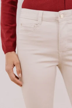 Cortefiel Jeans|Calças-Calças Coloridas Sensational Ecru