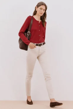 Cortefiel Jeans|Calças-Calças Coloridas Sensational Ecru