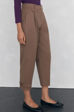 Pedro del Hierro Calças-Calças com baixo ajustável Marrom