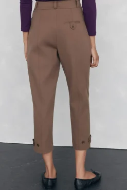 Pedro del Hierro Calças-Calças com baixo ajustável Marrom