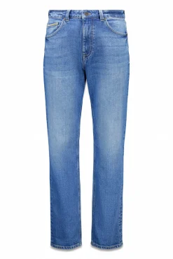 Springfield Calças|Chinos-Calças com lavagem média escura e corte regular azul