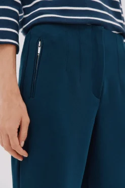Cortefiel Calças-Calças com zíper Azul