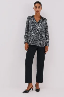 Cortefiel Calças-Calças com zíper Preto