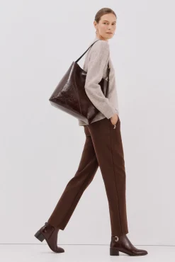 Cortefiel Calças-Calças com zíper Castanho