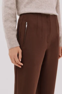 Cortefiel Calças-Calças com zíper Castanho