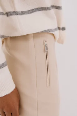 Cortefiel Calças-Calças com zíper Tostado