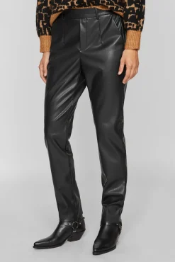 Vila Calças-Calças compridas de polipele Preto