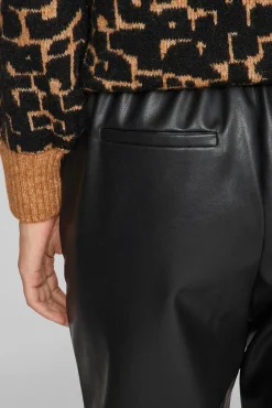 Vila Calças-Calças compridas de polipele Preto