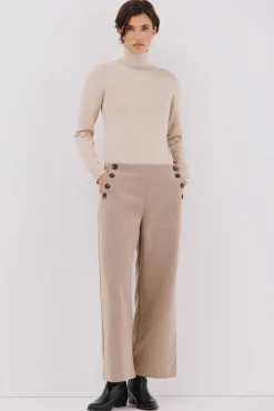 Cortefiel Calças-Calças curtas e largas femininas Tostado